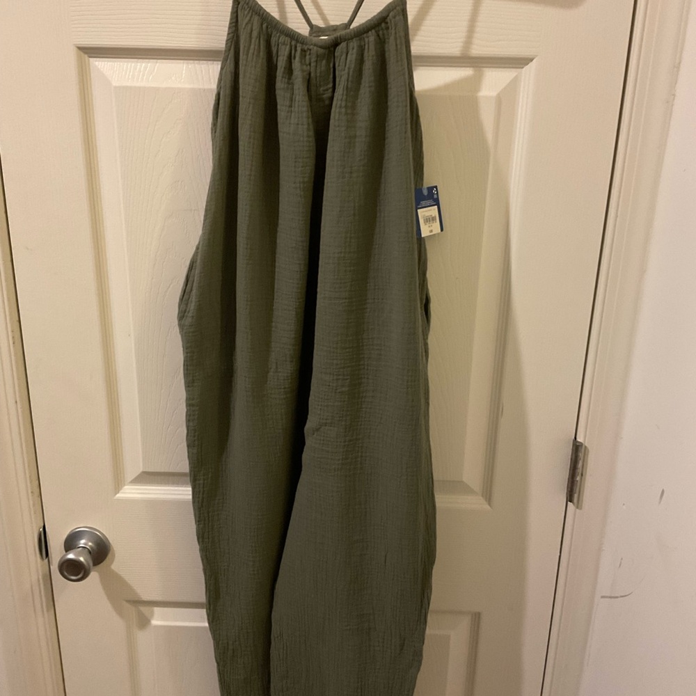Arizona Jean Company Olive Green Wide-Leg One-Piece
